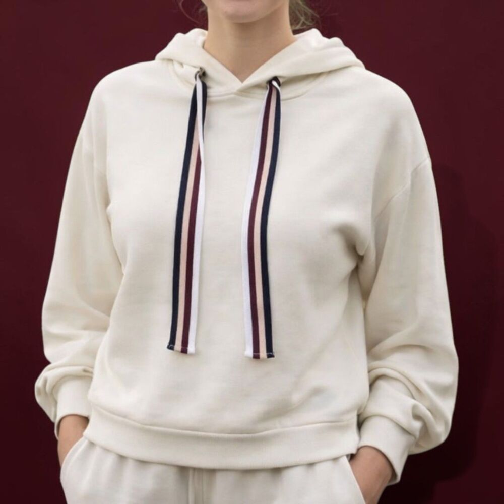 Ramy Brooke Tatum Puff-Sleeve Hoodie - Bone ~$155